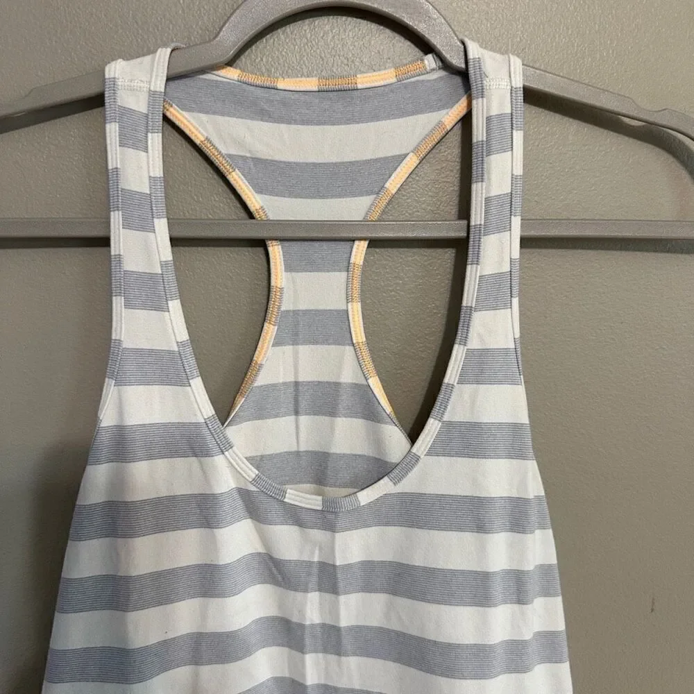 Lululemon cool racerback size 10 stripped blue gray